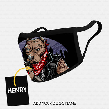 Personalized Dog Gift Idea - Bad Dog Holding Baseball Bat For Dog Lovers - Cloth Mask